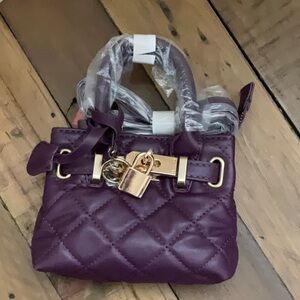Badgley Mischa Mini Quilted Purple Handbag - New